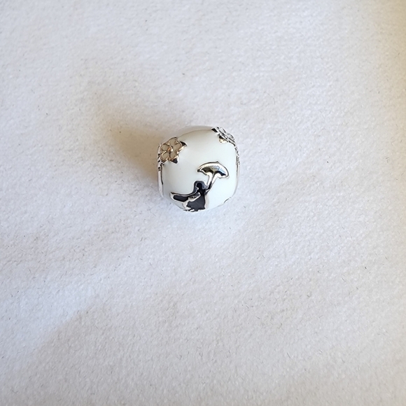 New Sterling Silver & Enamel Mary Poppins' Silhouette Charm for Pandora bracelet - Picture 3 of 5